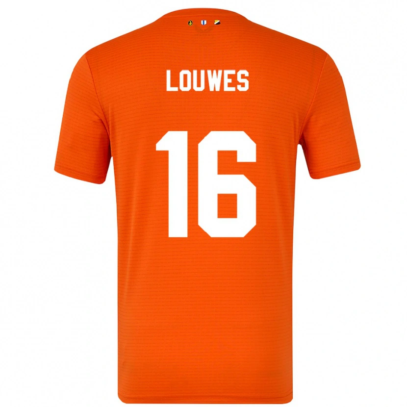 Danxen Kinderen Puck Louwes #16 Oranje Zwart Keepersshirt 2025/26 T-Shirt