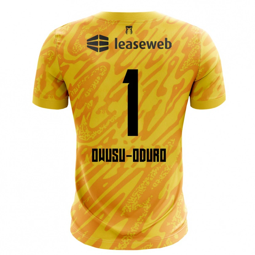 Danxen Kinderen Rome Jayden Owusu-Oduro #1 Oranje Geel Zwart Keepersshirt 2025/26 T-Shirt