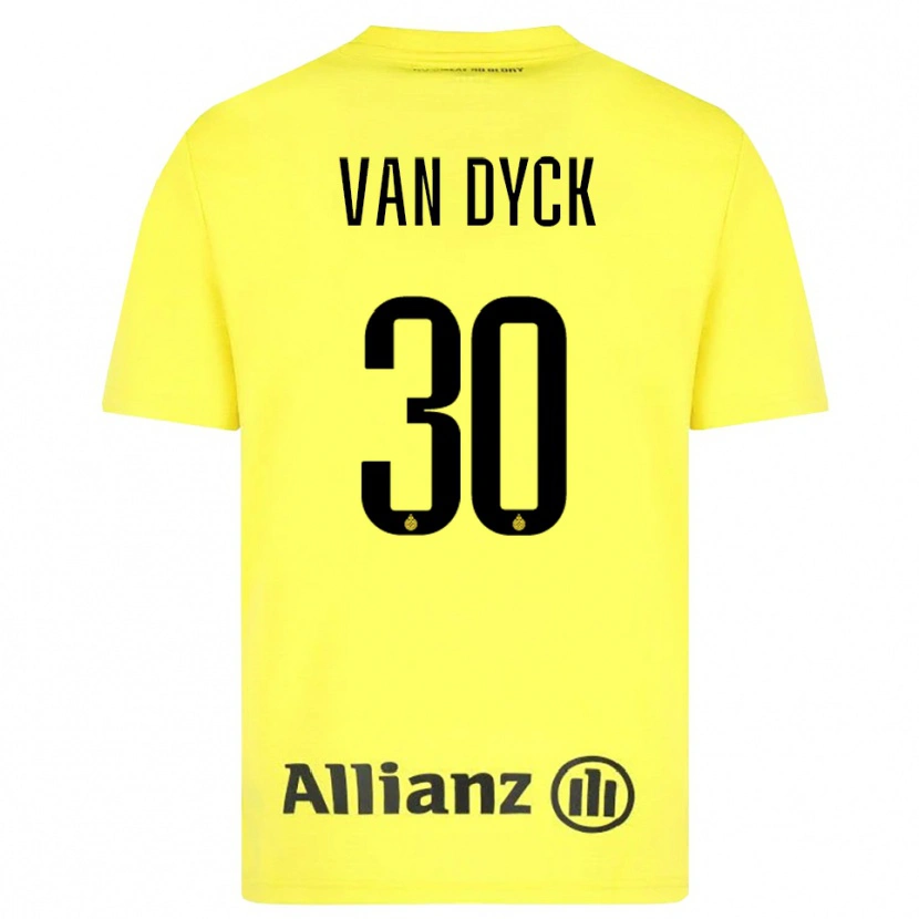 Danxen Kinderen Nell Van Dyck #30 Geel Zwart Keepersshirt 2025/26 T-Shirt