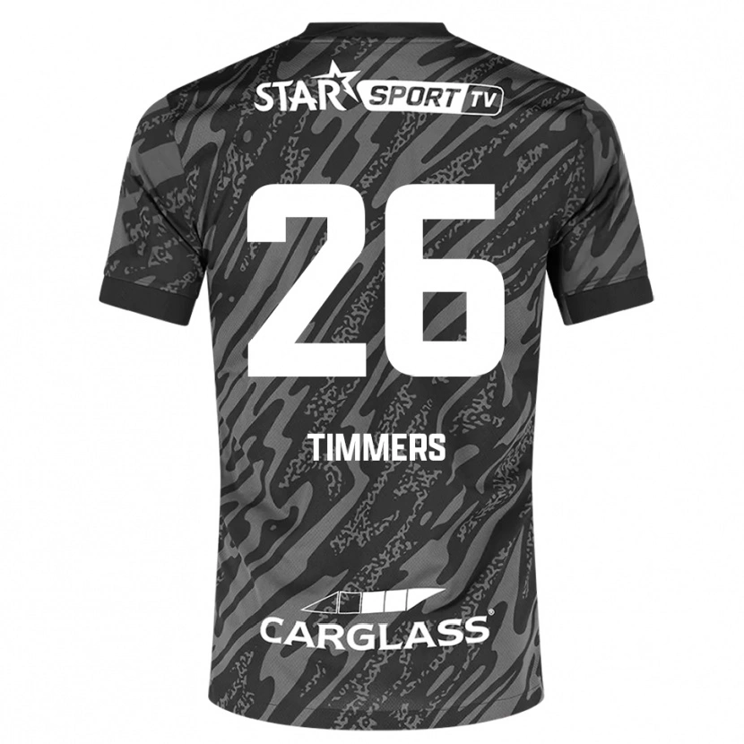 Danxen Kinderen Sebastiaan Timmers #26 Donkergrijs Zwart Keepersshirt 2025/26 T-Shirt