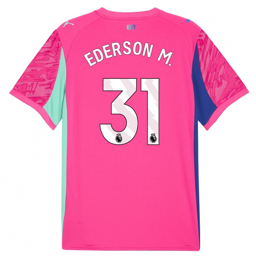 Danxen Kinderen Ederson #31 Roze Roze Keepersshirt 2025/26 T-Shirt