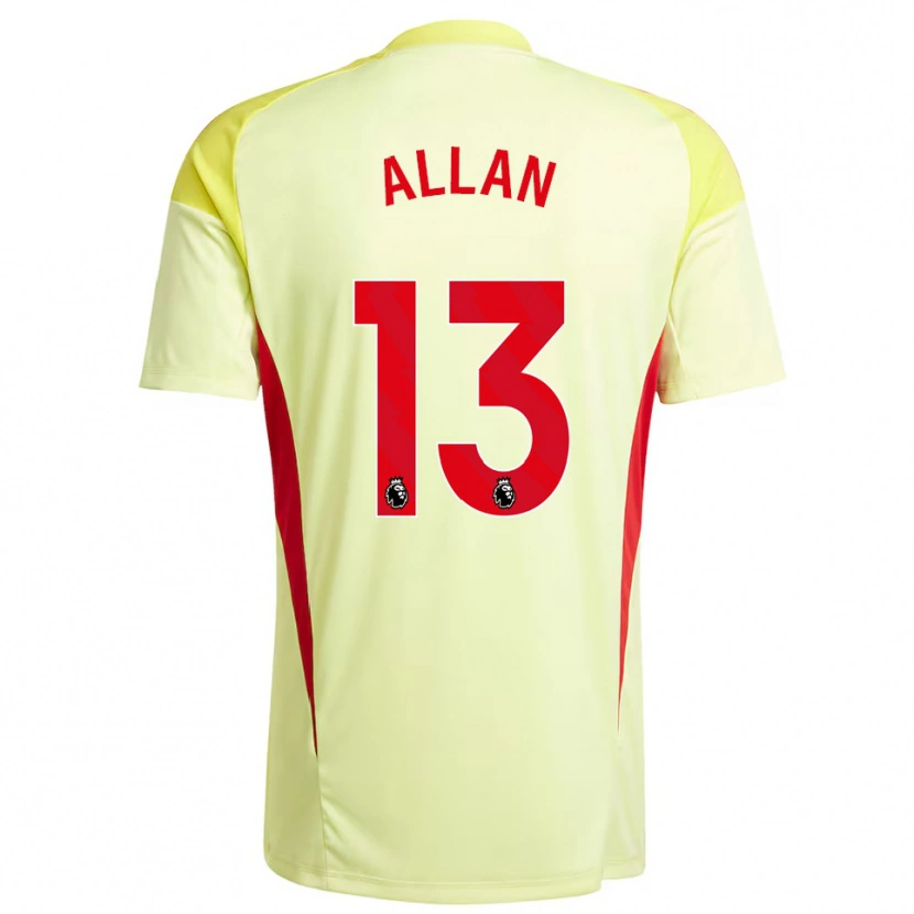 Danxen Kinderen Jack Allan #13 Lichtgeel Keepersshirt 2025/26 T-Shirt
