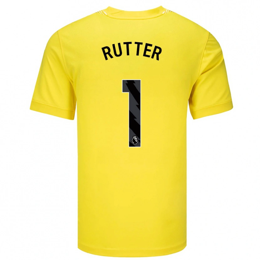 Danxen Kinderen William Rutter #1 Geel Zwart Keepersshirt 2025/26 T-Shirt