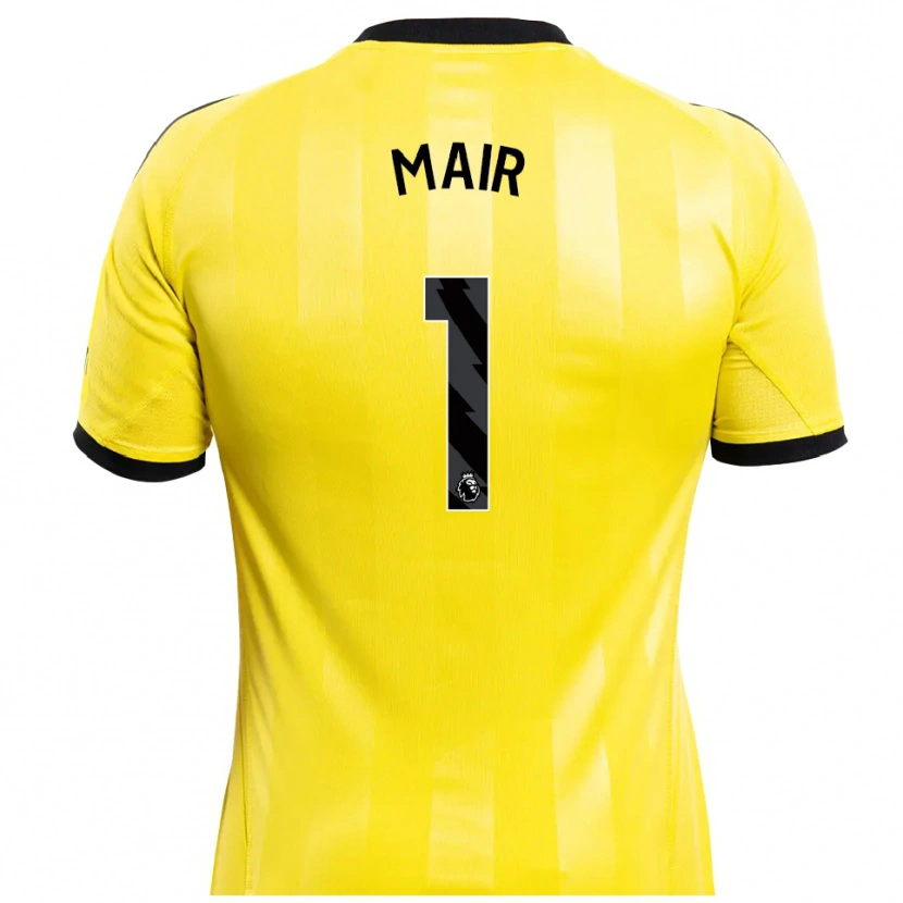 Danxen Kinderen George Mair #1 Geel Zwart Keepersshirt 2025/26 T-Shirt