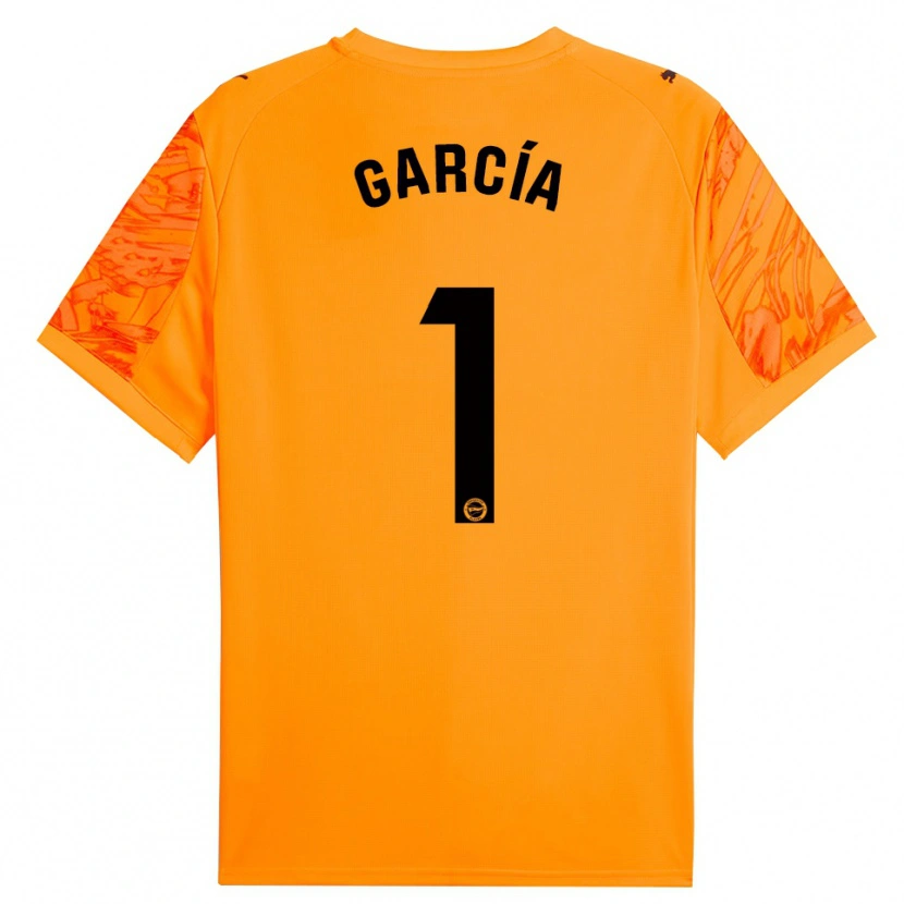 Danxen Kinderen Gaizka García #1 Oranje Zwart Keepersshirt 2025/26 T-Shirt
