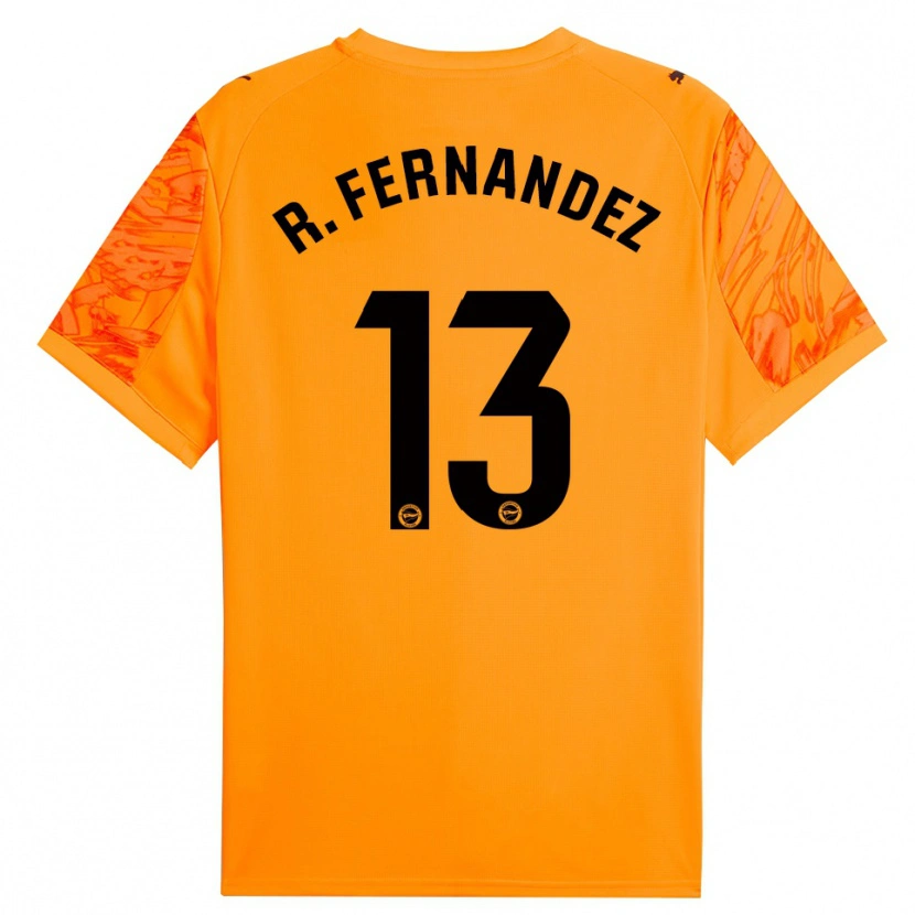 Danxen Kinderen Raúl Fernández #13 Oranje Zwart Keepersshirt 2025/26 T-Shirt