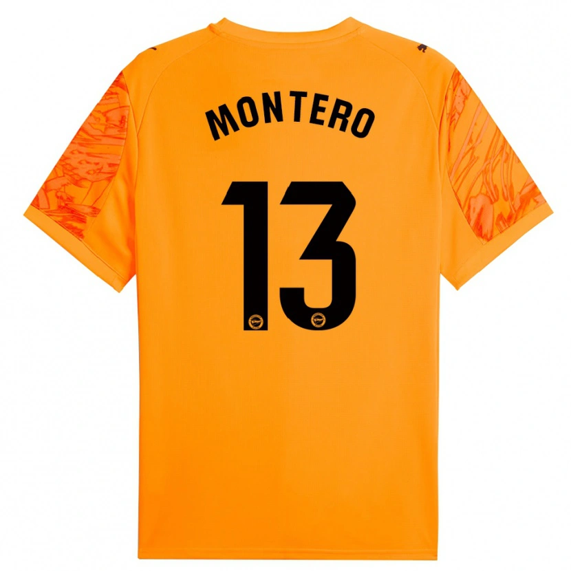 Danxen Kinderen Rubén Montero #13 Oranje Zwart Keepersshirt 2025/26 T-Shirt