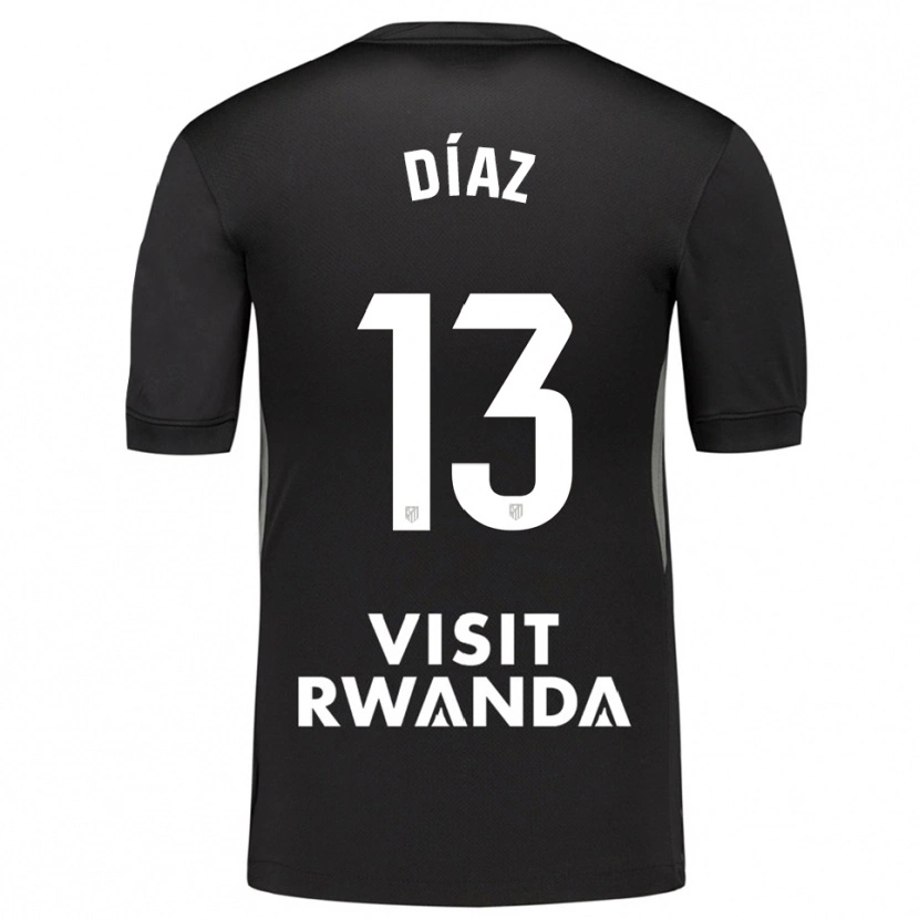 Danxen Kinderen Diego Díaz #13 Zwart Wit Keepersshirt 2025/26 T-Shirt