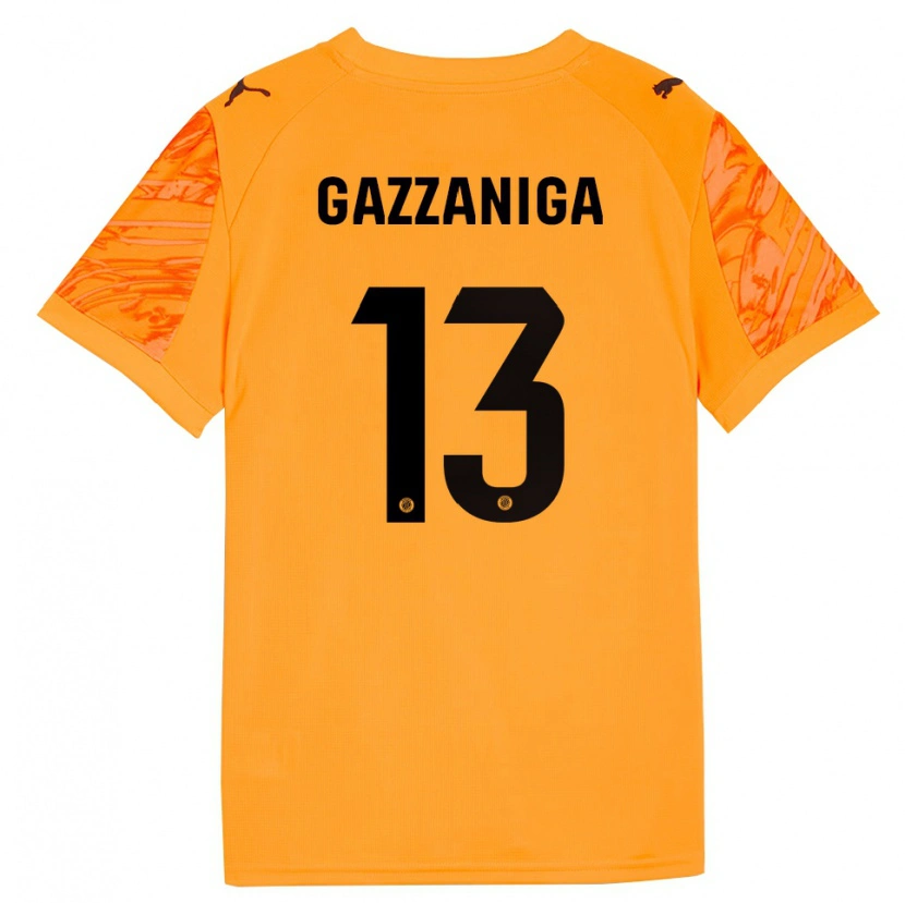 Danxen Kinderen Paulo Gazzaniga #13 Oranje Zwart Keepersshirt 2025/26 T-Shirt
