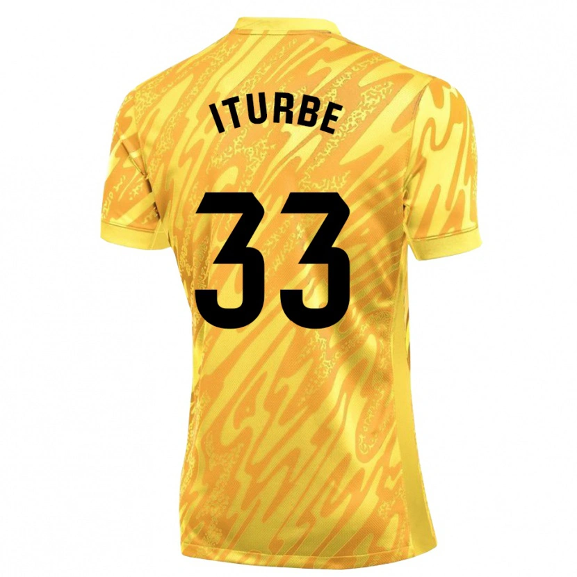 Danxen Kinderen Alejandro Iturbe #33 Geel Zwart Keepersshirt 2025/26 T-Shirt