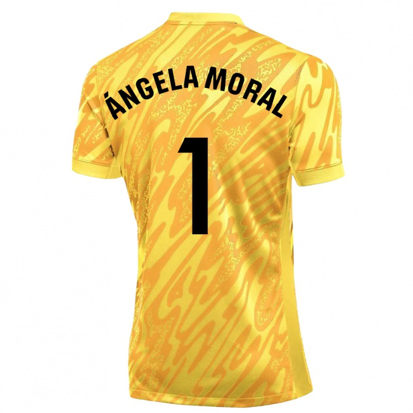 Danxen Kinderen Ángela Moral Ferrer #1 Geel Zwart Keepersshirt 2025/26 T-Shirt