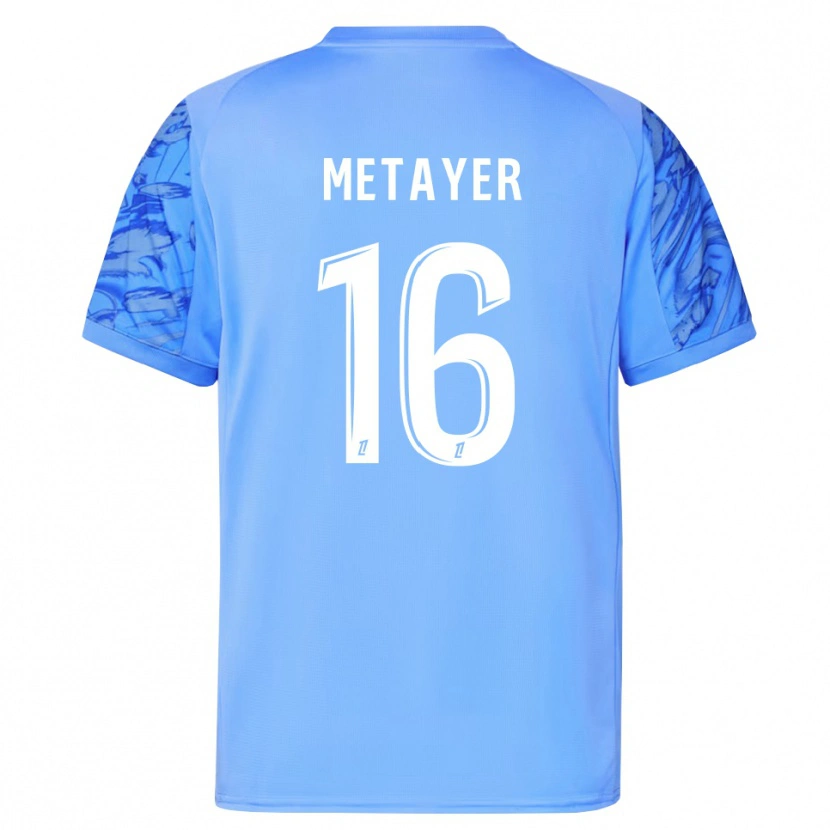 Danxen Kinderen Maxence Metayer #16 Blauw Wit Keepersshirt 2025/26 T-Shirt