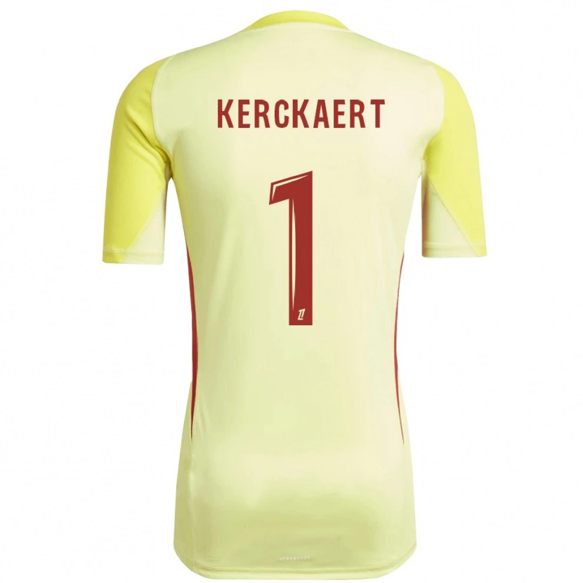 Danxen Kinderen Gabriel Kerckaert #1 Lichtgeel Rood Keepersshirt 2025/26 T-Shirt