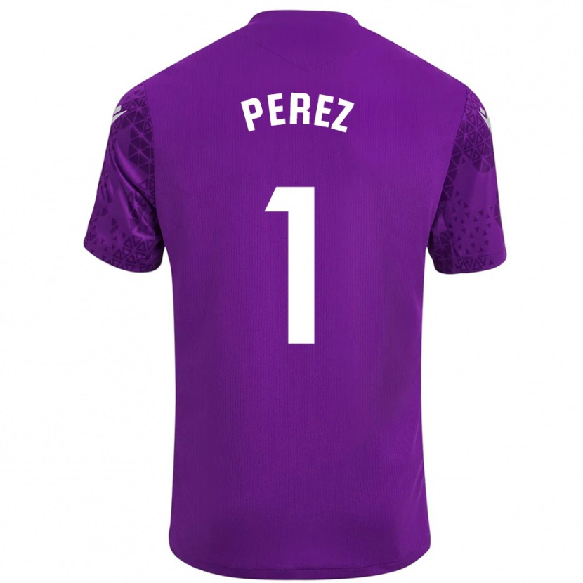 Danxen Kinderen Fer Pérez #1 Donker Paars Wit Keepersshirt 2025/26 T-Shirt
