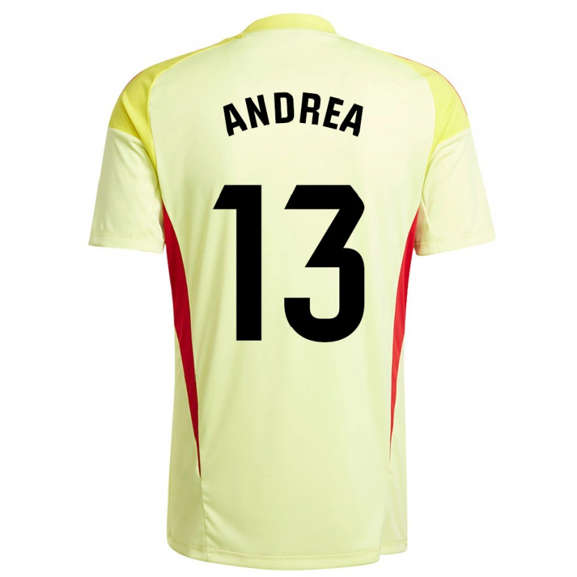 Danxen Kinderen Andrea Romero Burgos #13 Licht Geel Zwart Keepersshirt 2025/26 T-Shirt