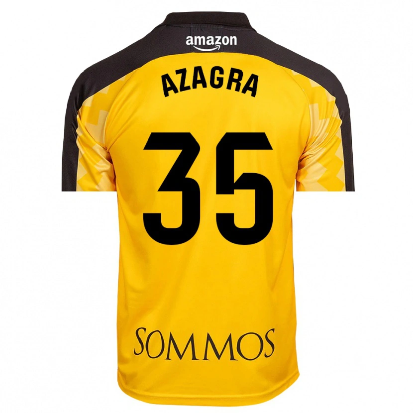Danxen Kinderen Nico Azagra #35 Geel Zwart Keepersshirt 2025/26 T-Shirt