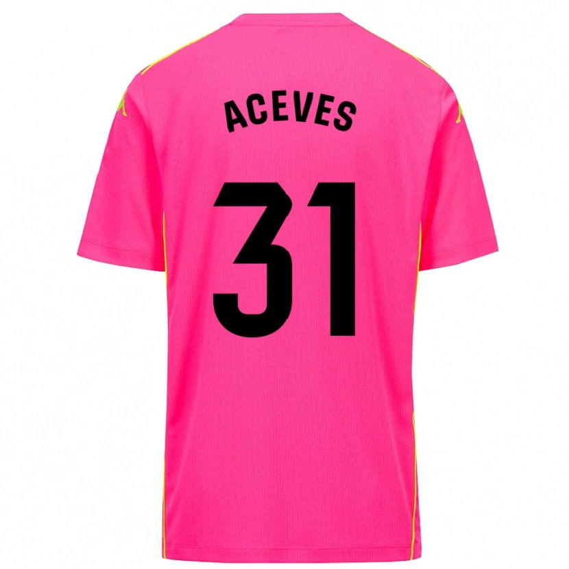 Danxen Kinderen Álvaro Aceves #31 Diep Roze Zwart Keepersshirt 2025/26 T-Shirt