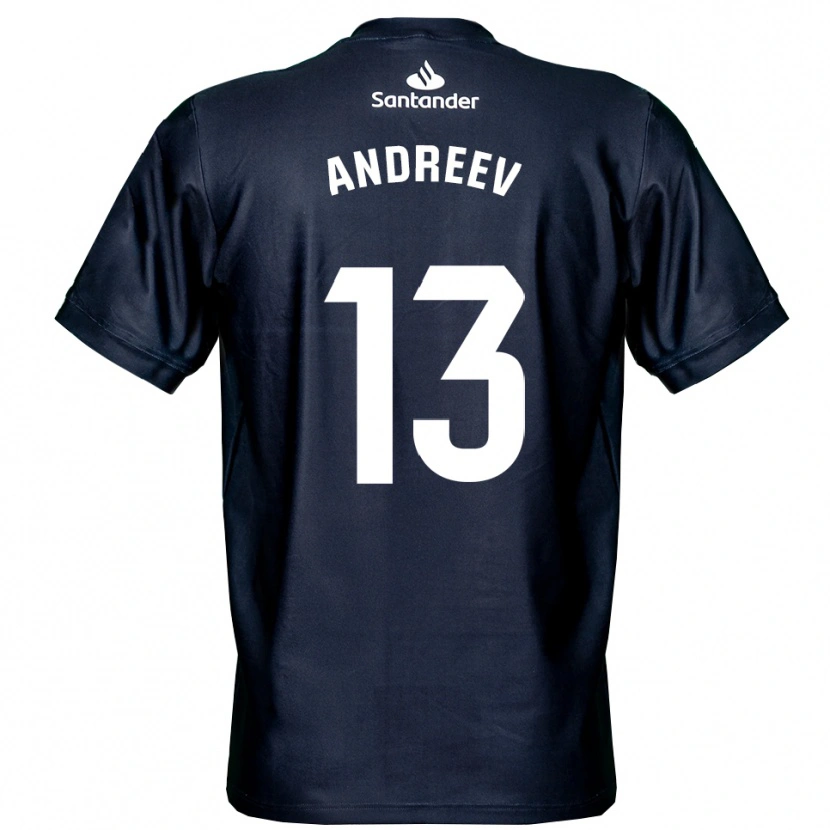 Danxen Kinderen Plamen Andreev #13 Middernachtblauw Wit Keepersshirt 2025/26 T-Shirt
