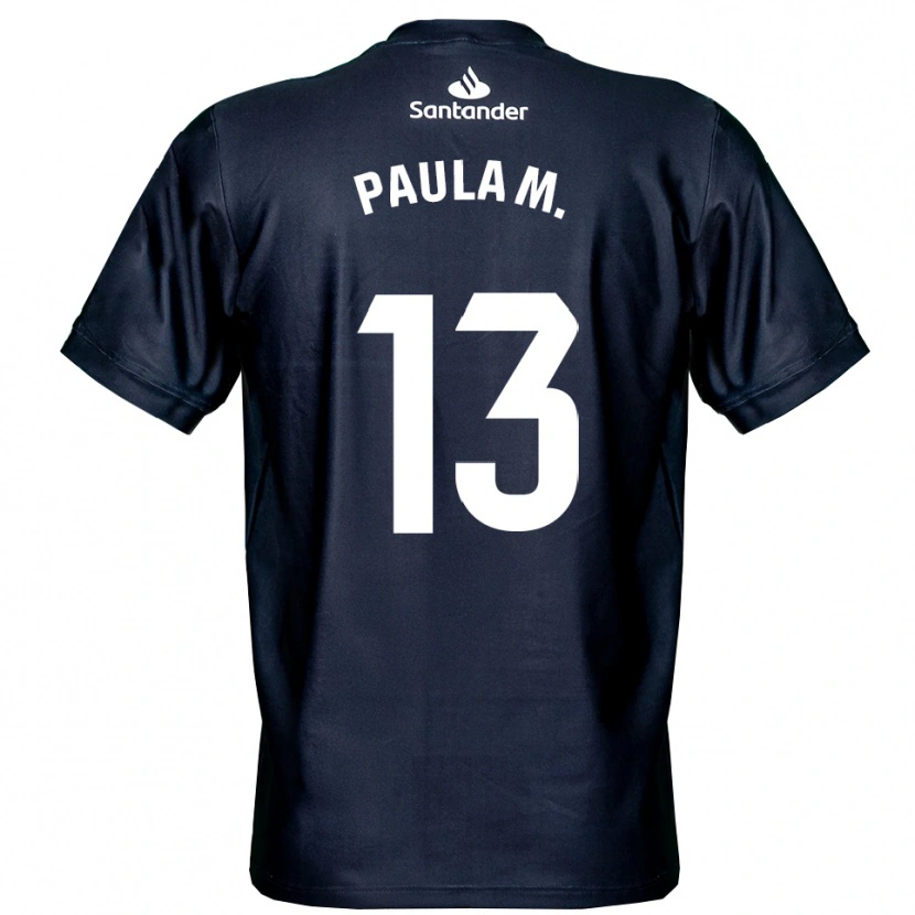 Danxen Kinderen Paula Muñoz Álvarez #13 Middernachtblauw Wit Keepersshirt 2025/26 T-Shirt