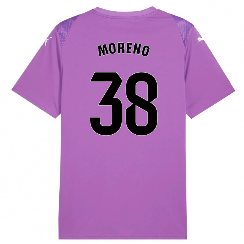 Danxen Kinderen Gerard Moreno #38 Lila Zwart Keepersshirt 2025/26 T-Shirt