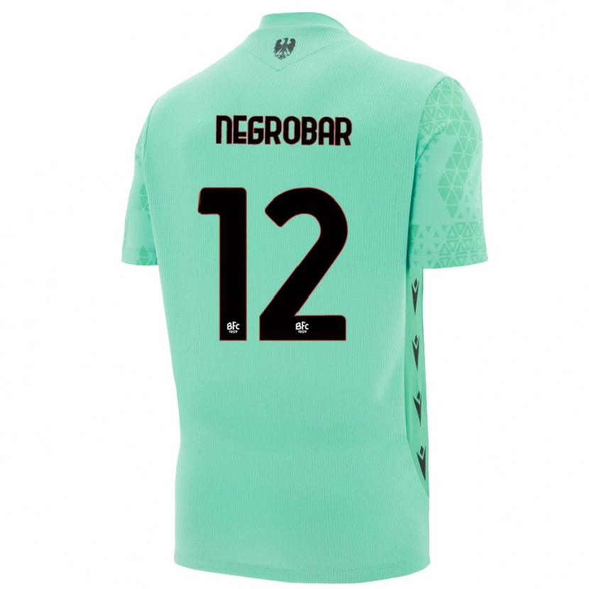 Danxen Kinderen Lucas Negrobar #12 Munt Blauw Zwart Keepersshirt 2025/26 T-Shirt