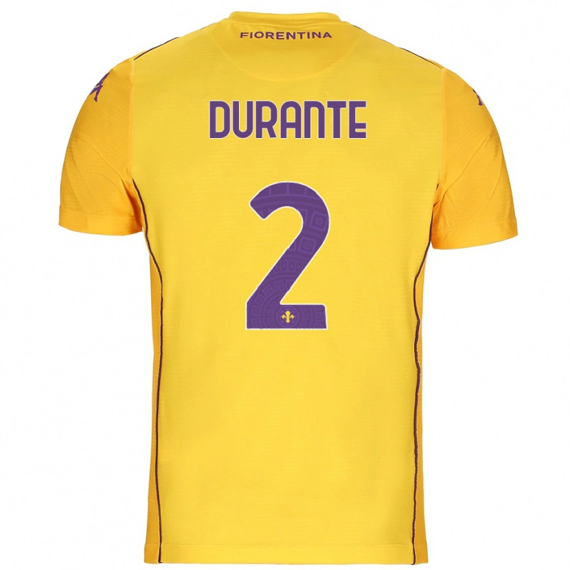 Danxen Kinderen Francesca Durante #2 Oranje Geel Paars Keepersshirt 2025/26 T-Shirt