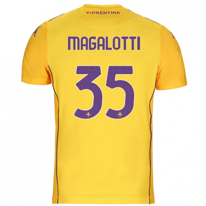Danxen Kinderen Mattia Magalotti #35 Oranje Geel Paars Keepersshirt 2025/26 T-Shirt