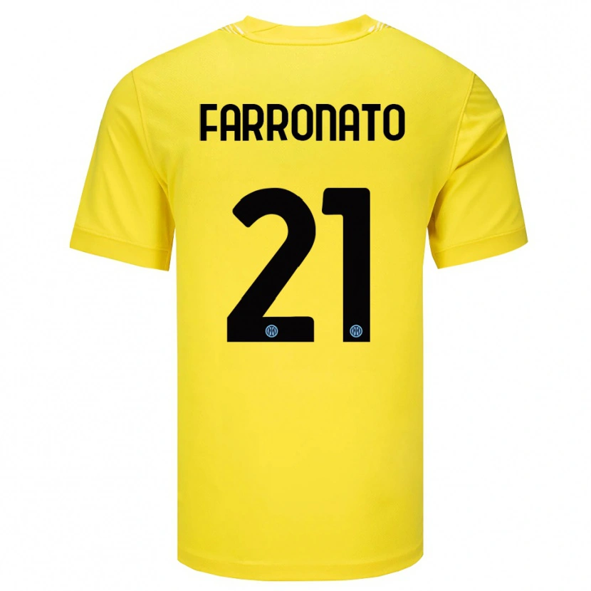 Danxen Kinderen Matteo Farronato #21 Licht Geel Zwart Keepersshirt 2025/26 T-Shirt