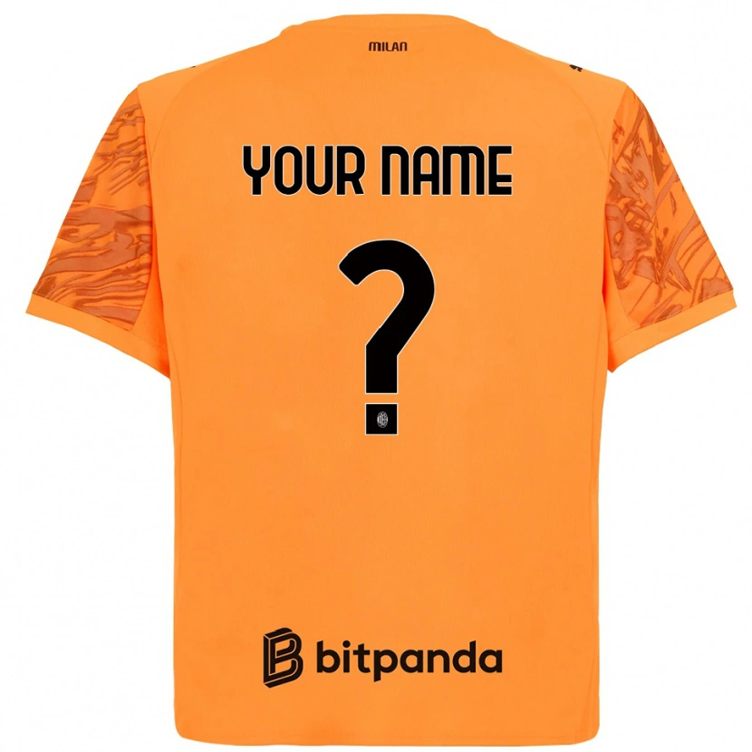 Danxen Kinderen AC Milan Oranje Geel Zwart Keepersshirt 2025/26 T-Shirt
