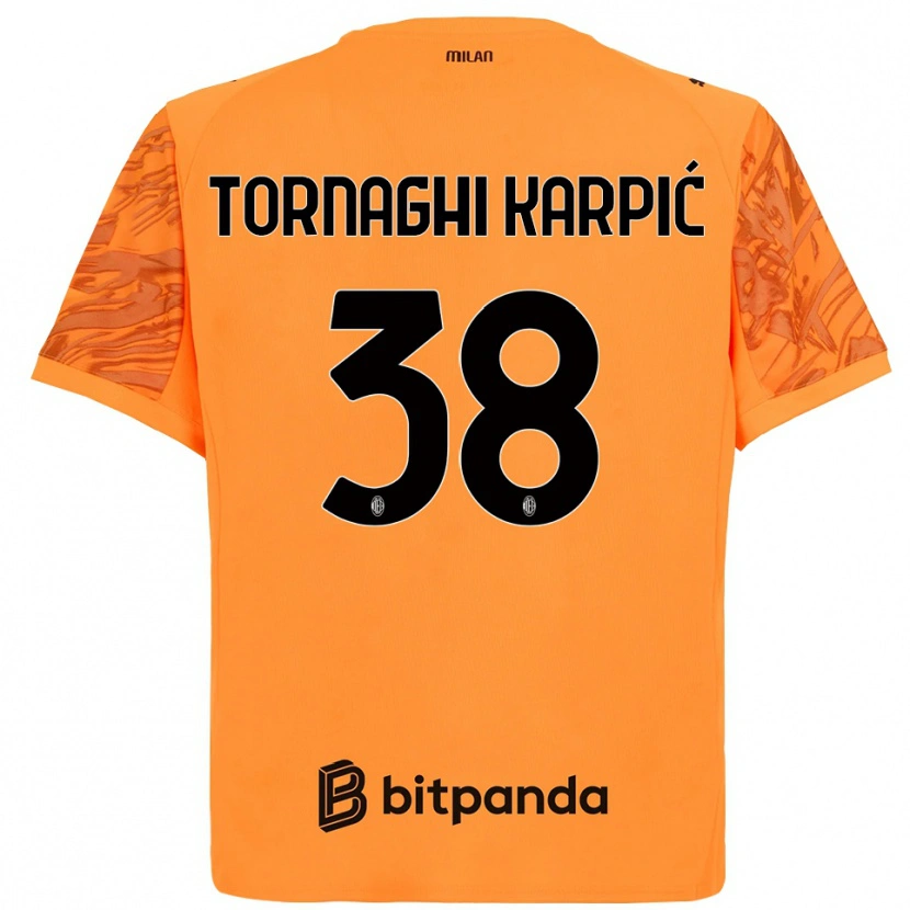 Danxen Kinderen Lavinia Tornaghi Karpić #38 Oranje Geel Zwart Keepersshirt 2025/26 T-Shirt
