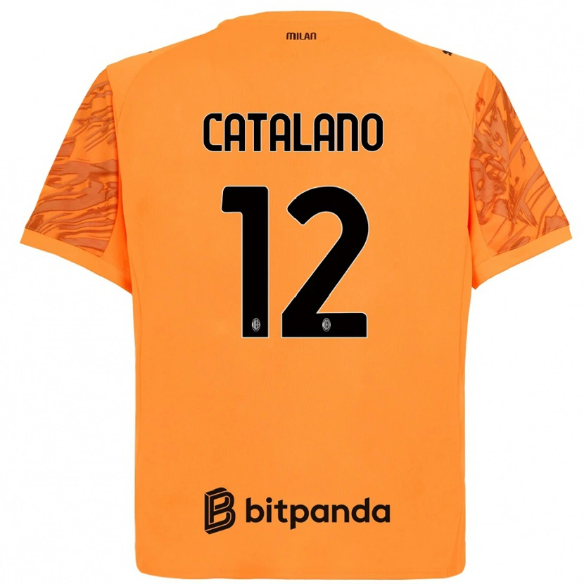 Danxen Kinderen Alessio Catalano #12 Oranje Geel Zwart Keepersshirt 2025/26 T-Shirt