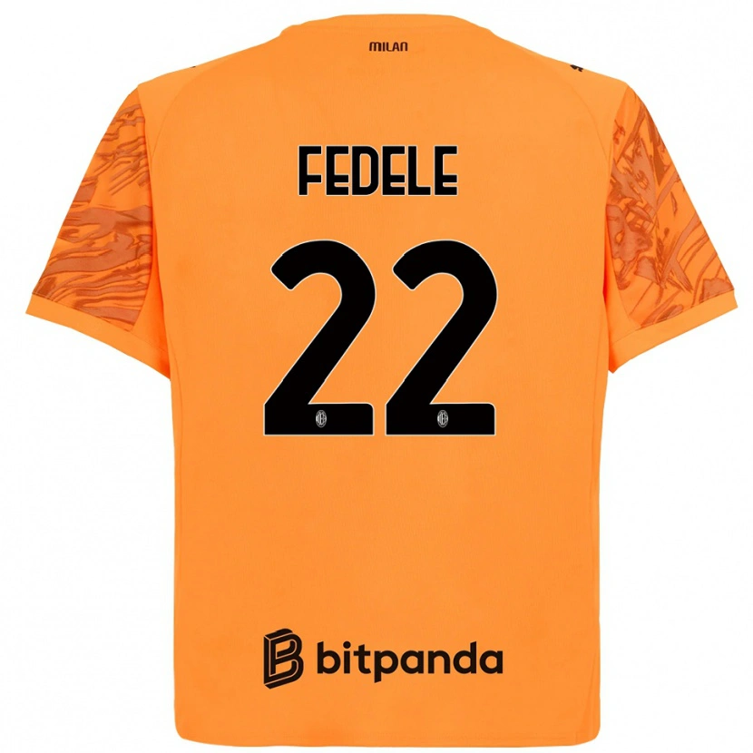 Danxen Kinderen Noemi Fedele #22 Oranje Geel Zwart Keepersshirt 2025/26 T-Shirt