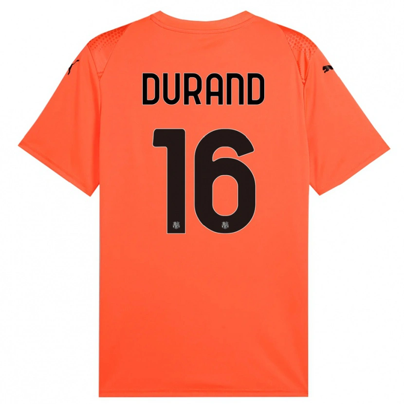 Danxen Kinderen Solène Durand #16 Oranje Zwart Keepersshirt 2025/26 T-Shirt