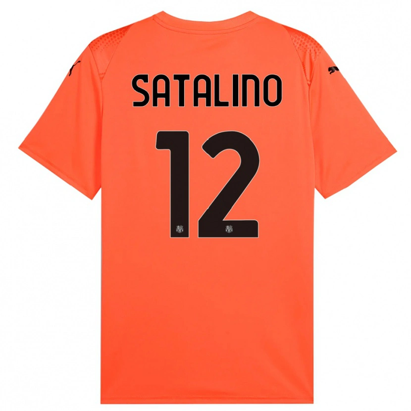 Danxen Kinderen Giacomo Satalino #12 Oranje Zwart Keepersshirt 2025/26 T-Shirt