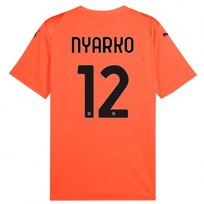 Danxen Kinderen Lorenzo Nyarko #12 Oranje Zwart Keepersshirt 2025/26 T-Shirt