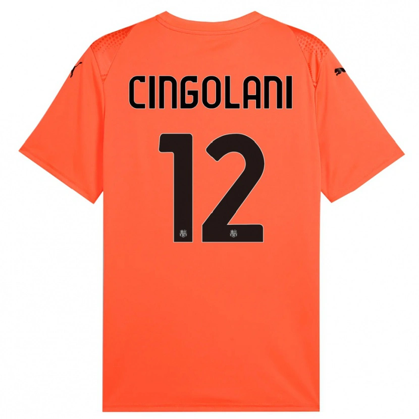 Danxen Kinderen Matteo Cingolani #12 Oranje Zwart Keepersshirt 2025/26 T-Shirt