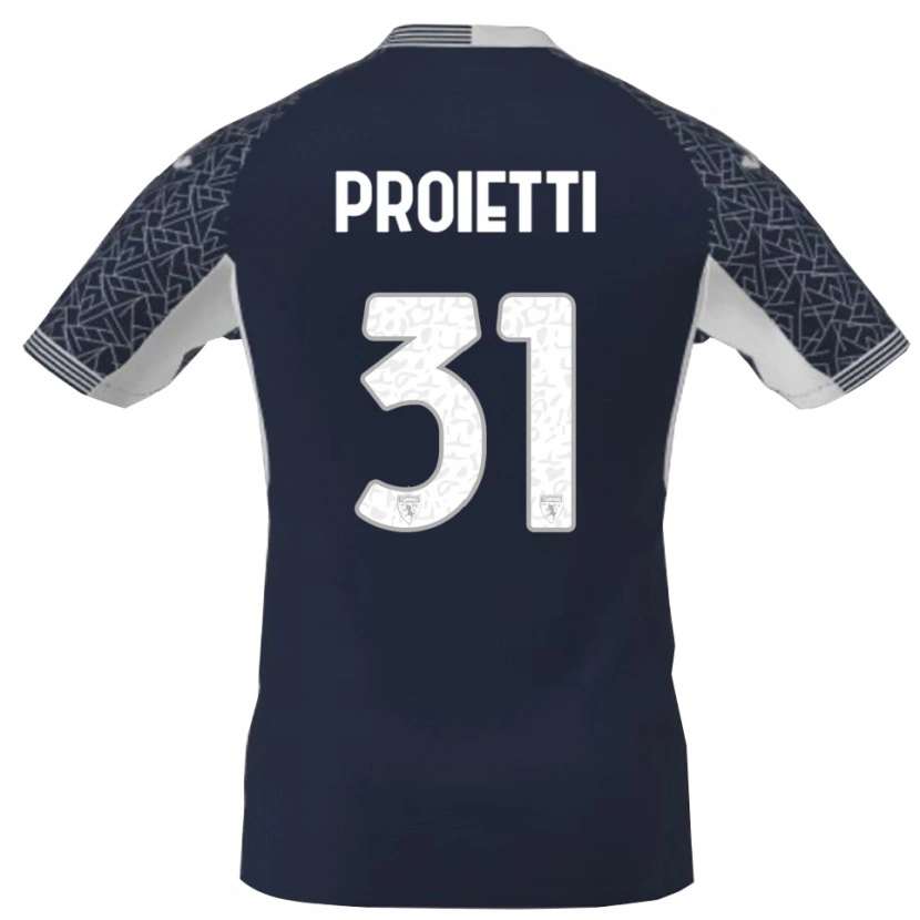 Danxen Kinderen Riccardo Proietti #31 Blauw Zwart Wit Keepersshirt 2025/26 T-Shirt