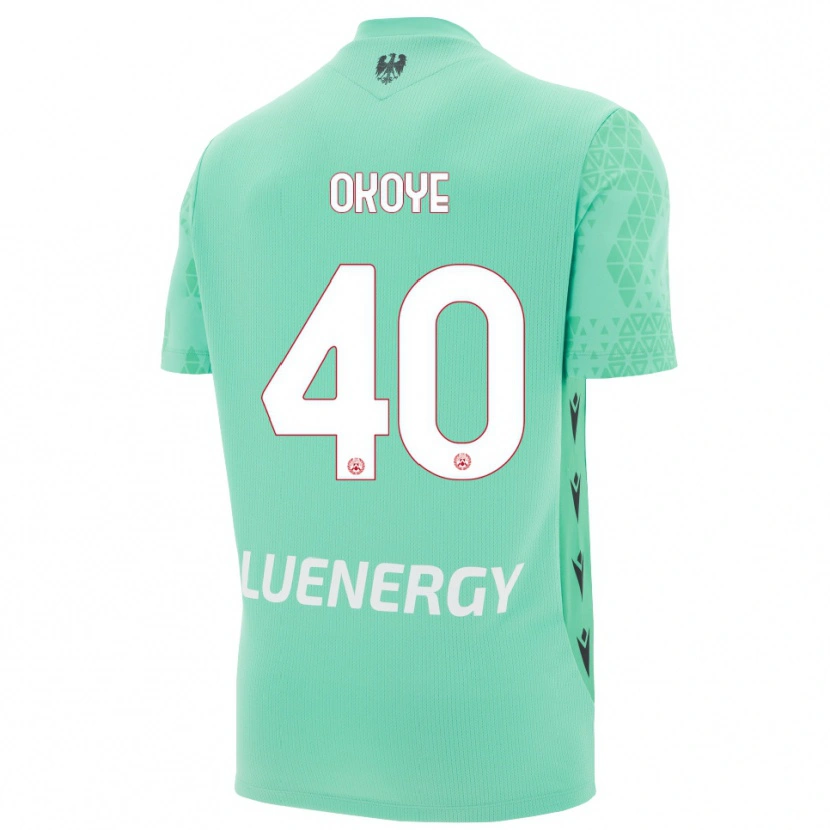 Danxen Kinderen Maduka Okoye #40 Aquamarijn Zwart Keepersshirt 2025/26 T-Shirt