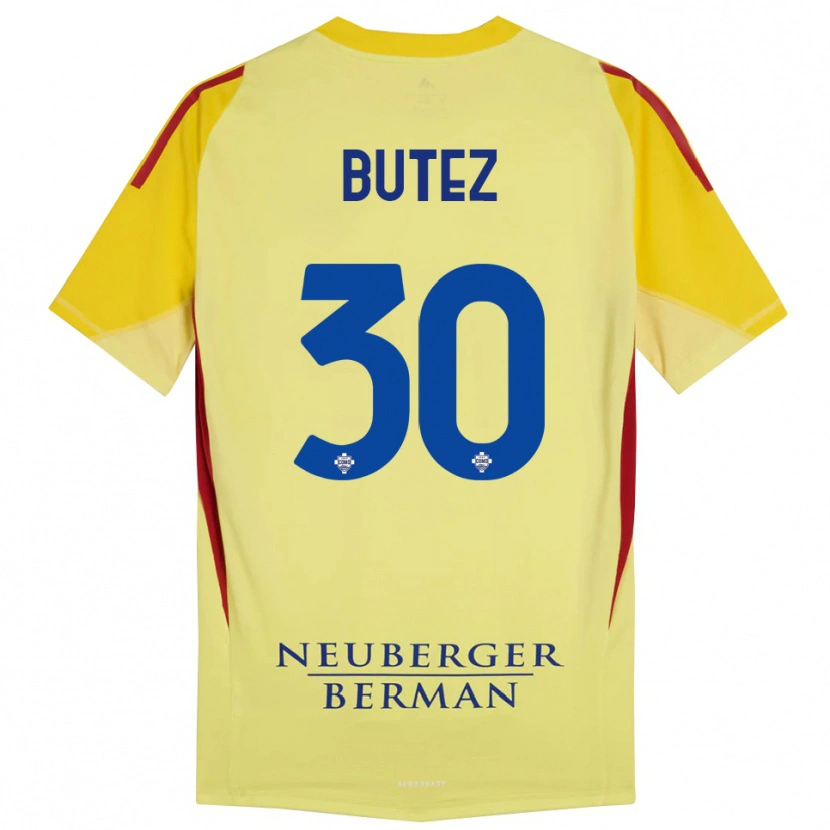 Danxen Kinderen Jean Butez #30 Licht Geel Zwart Keepersshirt 2025/26 T-Shirt