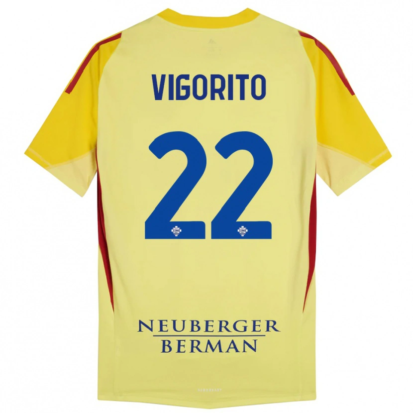 Danxen Kinderen Mauro Vigorito #22 Licht Geel Zwart Keepersshirt 2025/26 T-Shirt