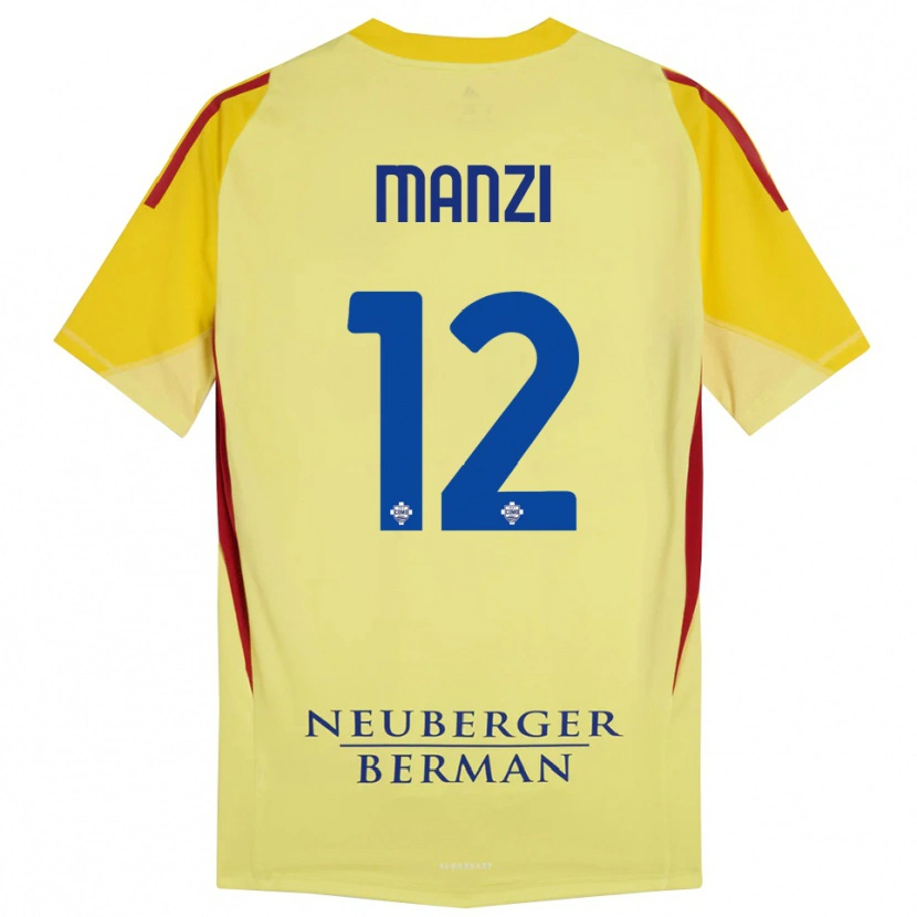 Danxen Kinderen Federico Manzi #12 Licht Geel Zwart Keepersshirt 2025/26 T-Shirt