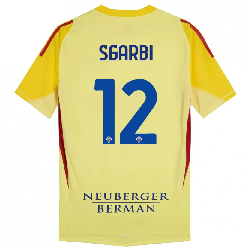 Danxen Kinderen Dylan Sgarbi #12 Licht Geel Zwart Keepersshirt 2025/26 T-Shirt