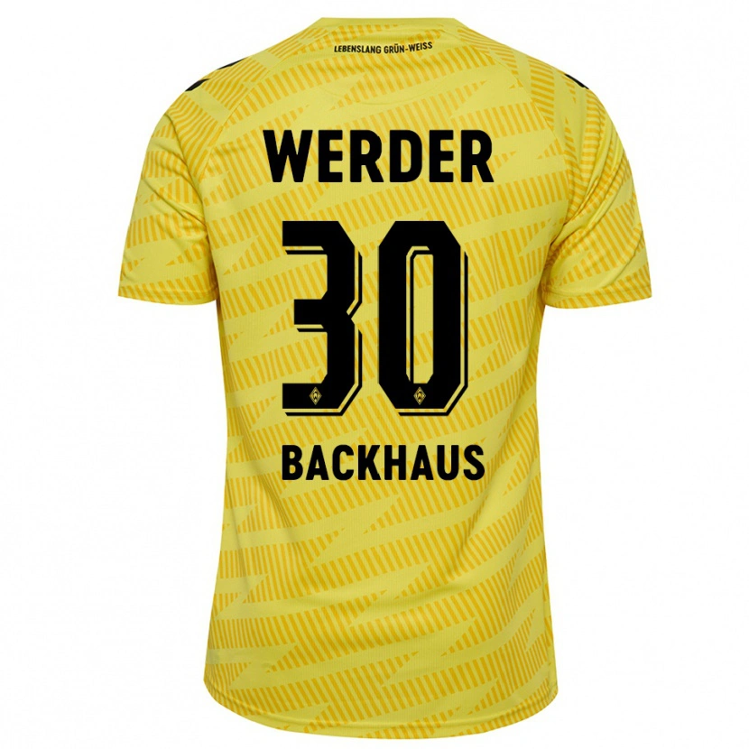 Danxen Kinderen Mio Backhaus #30 Geel Zwart Keepersshirt 2025/26 T-Shirt