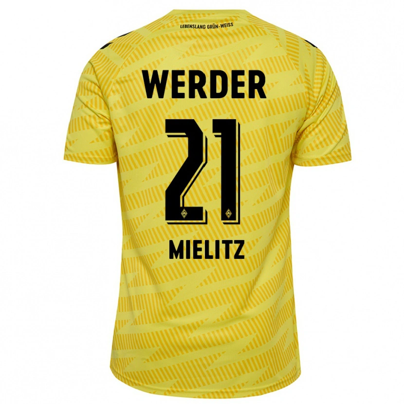 Danxen Kinderen Sebastian Mielitz #21 Geel Zwart Keepersshirt 2025/26 T-Shirt