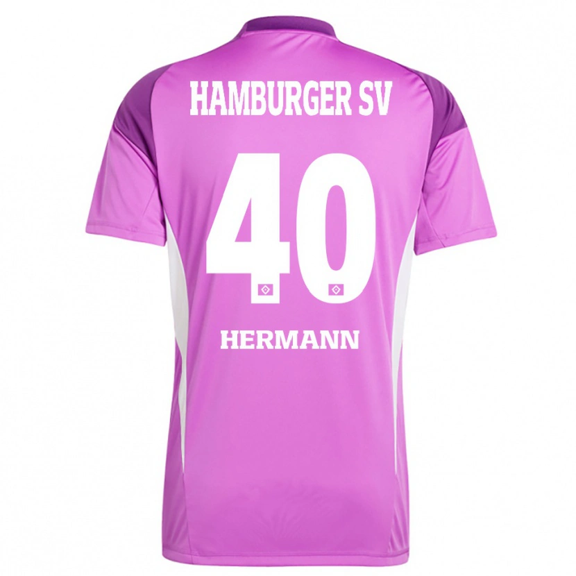 Danxen Kinderen Hannes Hermann #40 Lila Wit Paars Keepersshirt 2025/26 T-Shirt