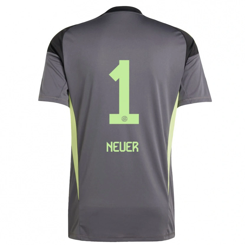 Danxen Kinderen Manuel Neuer #1 Zwart Groen Geel Keepersshirt 2025/26 T-Shirt