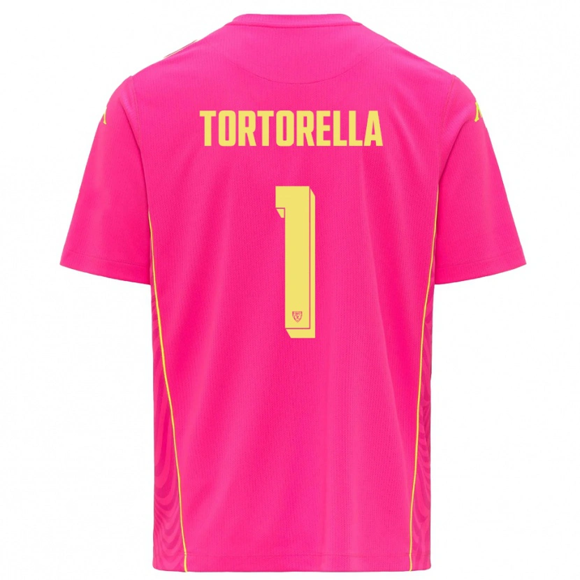 Danxen Kinderen Diego Tortorella #1 Diep Roze Geel Keepersshirt 2025/26 T-Shirt