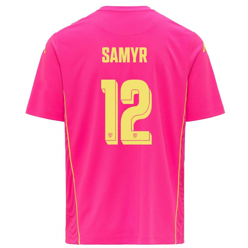 Danxen Kinderen Walid Samyr #12 Diep Roze Geel Keepersshirt 2025/26 T-Shirt