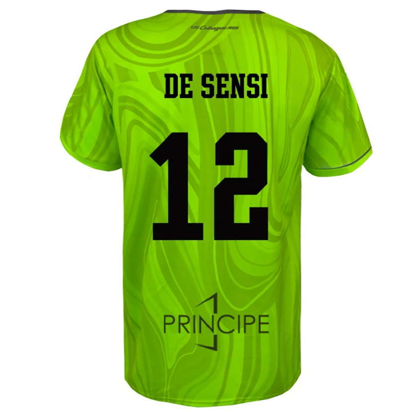 Danxen Kinderen Giuseppe De Sensi #12 Geel Groen Zwart Keepersshirt 2025/26 T-Shirt