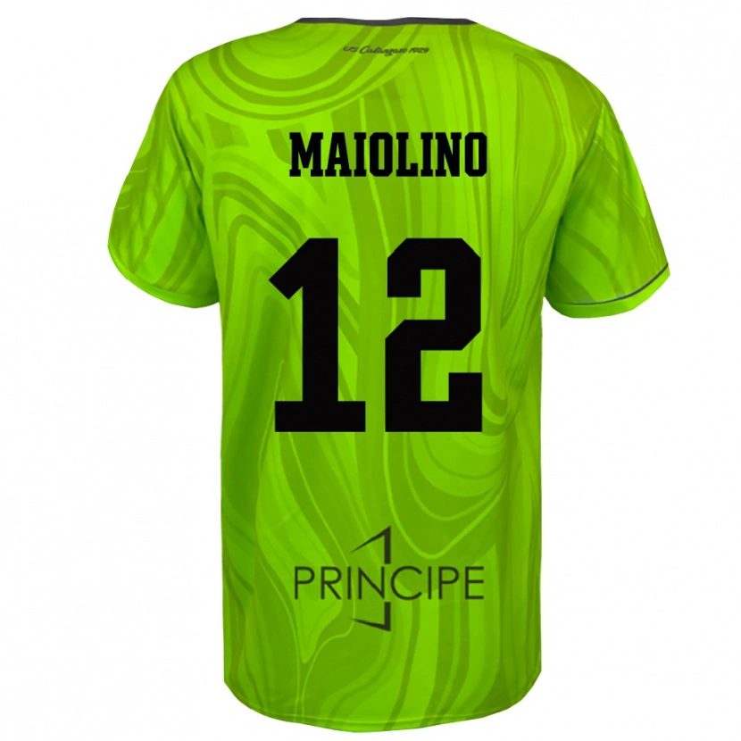 Danxen Kinderen Alex Maiolino #12 Geel Groen Zwart Keepersshirt 2025/26 T-Shirt